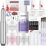 Saviland Acrylic Nail Kit Complete Set with Drill Acrylic Powder and Acrylic Liquid Set with Acrylic Nail Brush