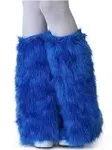 Adult Royal Blue Furry Boot Covers