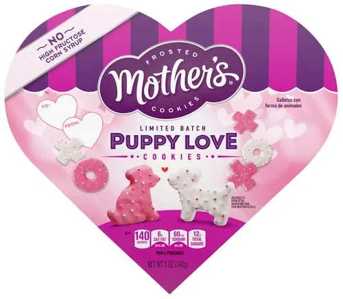 Mother's Frosted Animal Cookies Heart Box, 5 oz, Shelf Stable