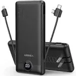 VEGER Portable Charger for iPhone with Built in Cables and Wall Plug, 10000ma...