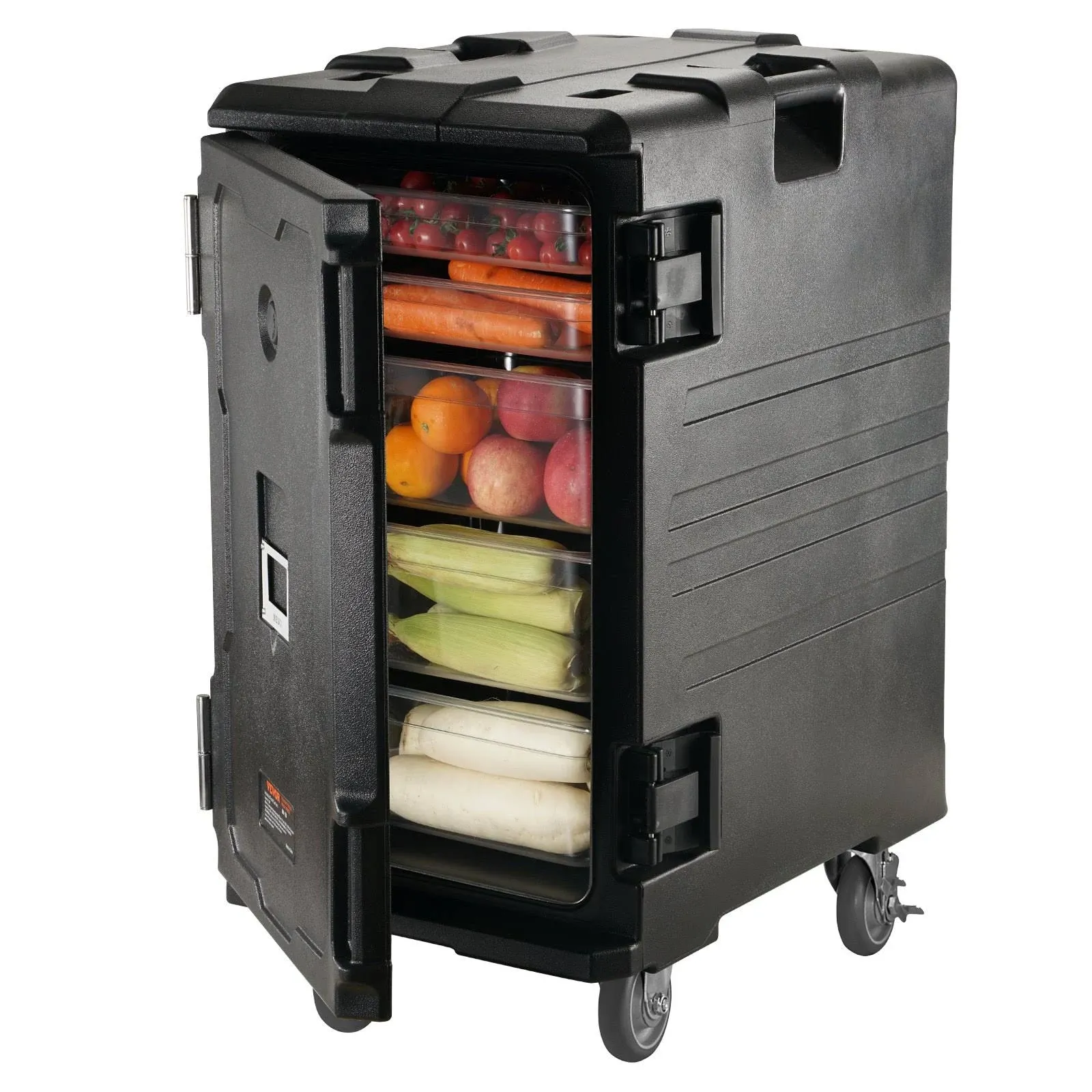 VEVOR 109 qt. Insulated Food Pan Carrier Hot Box for Catering LLDPE with Double Buckle Black