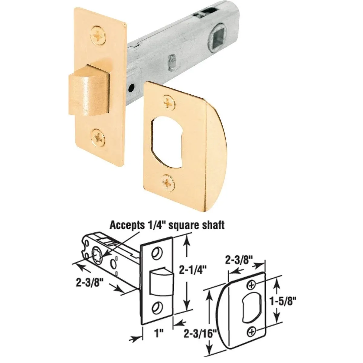 Passage Door Latch, 9/32" and 1/4" Square Drive, Steel, Brass Finish - Traditional - Door Hardware - by Prime-Line Products | Houzz