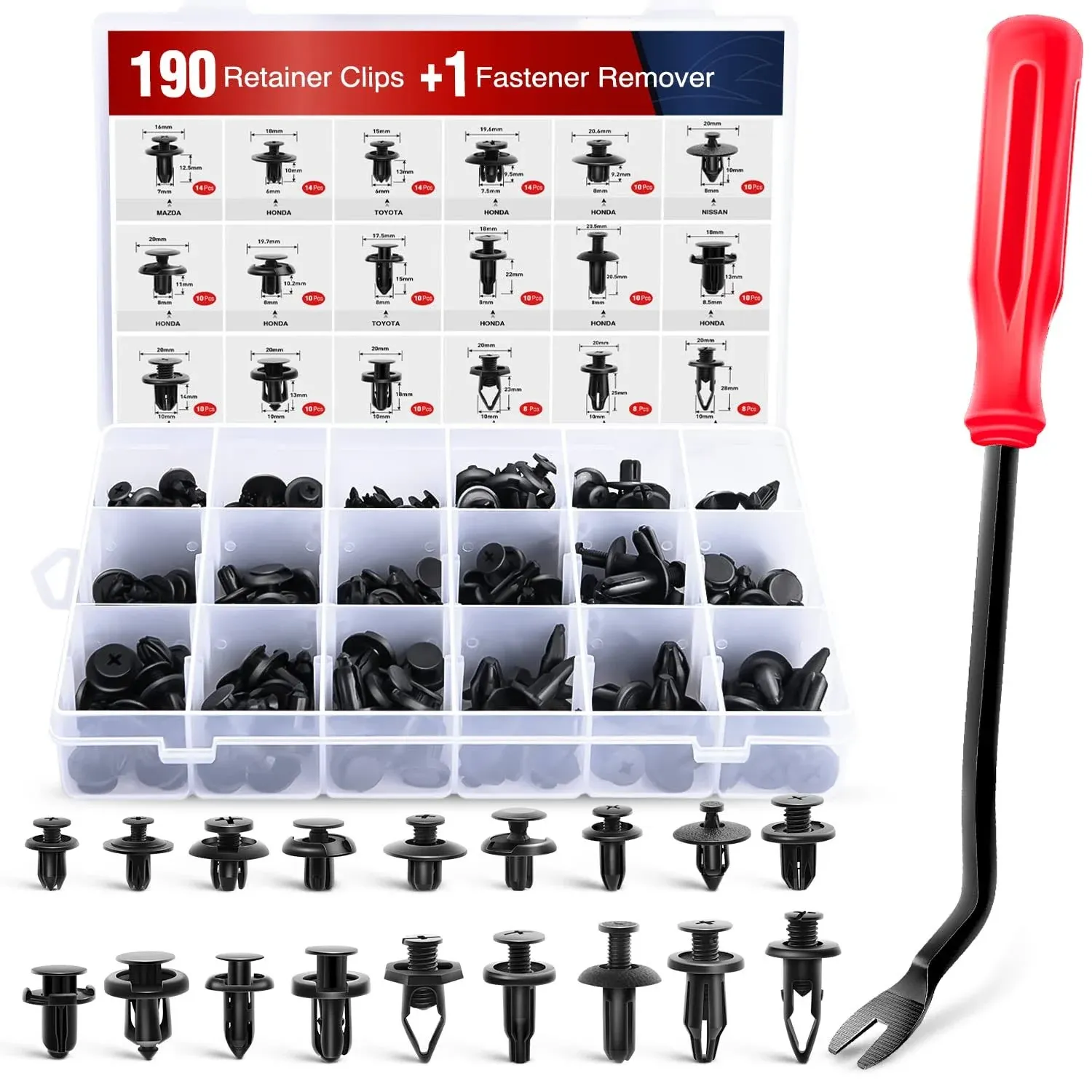 191 Pcs Bumper Retainer Clips Car Push Retainer Kit