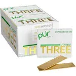 PUR THREE | Aspartame Free Chewing Gum | 100% Xylitol | Sugar Free, Vegan, Gluten Free & Keto Friendly | Natural Spearmint Flavored Gum, 12 Pieces (Pack of 10)