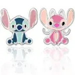 Disney Girls Lilo &amp; Stitch Sterling Silver Stitch and Angel Mismatch Stud Earrin