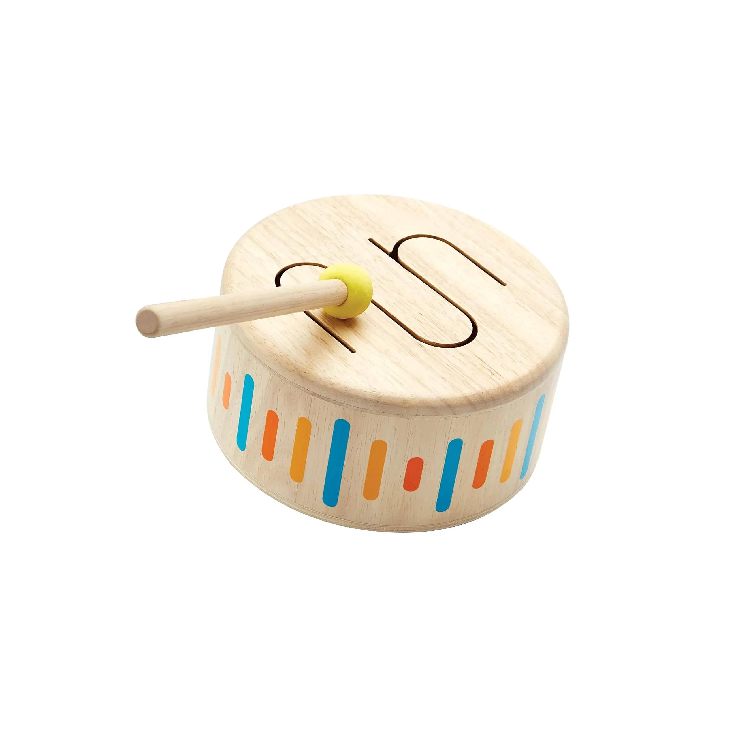 PlanToys Solid Drum Toddler Instrument - Sustainably-Made Drum Toy, Kids Musical Instrument