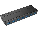 Plugable 7-Port USB 3.0 Hub with 36W Power Adapter - Driverless - Effortlessly Connect Devices and Transfer Data at High Speeds