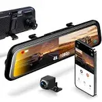 M2 Smart BSD ADAS Dual Mirror Dash Cam 1080p (Front+Rear) w/GPS 12” IPS Touch Screen, Stream Media, Parking Mode, Night Vision, Blind Spot Detection & Backup Camera - Car, Pickup Truck, Tax