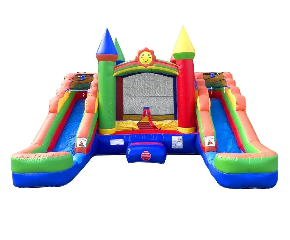 Crossover Rainbow Double Water Slide Bounce House