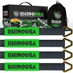 Rhino USA Axle Tie Down Straps Lab Tested 11,128Lb. Break Strength Heavy Duty