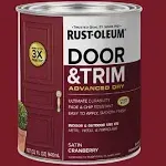 Rust-Oleum 369385 Advanced Dry Door & Trim Paint, Quart, Satin Cranberry