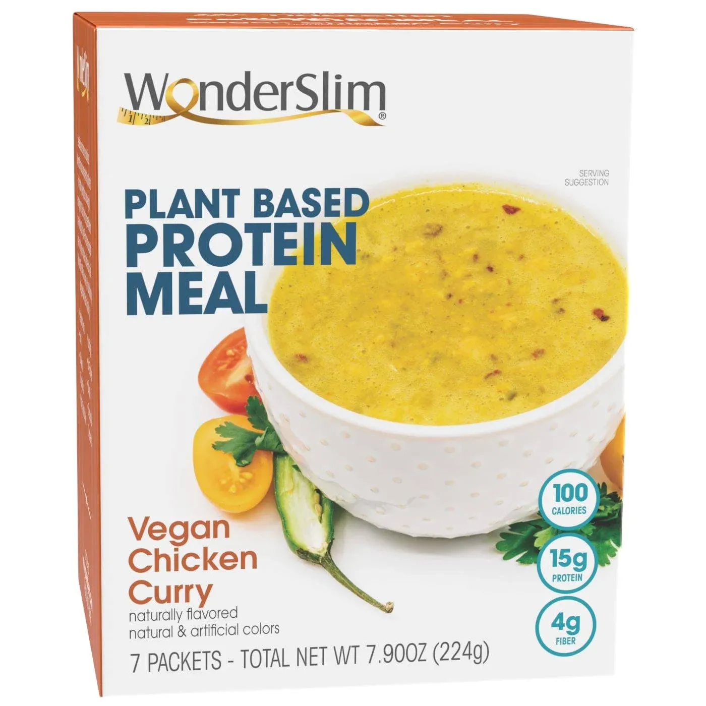 Wonderslim Plant Based Protein Meal Vegan Chik'n Curry (7ct)