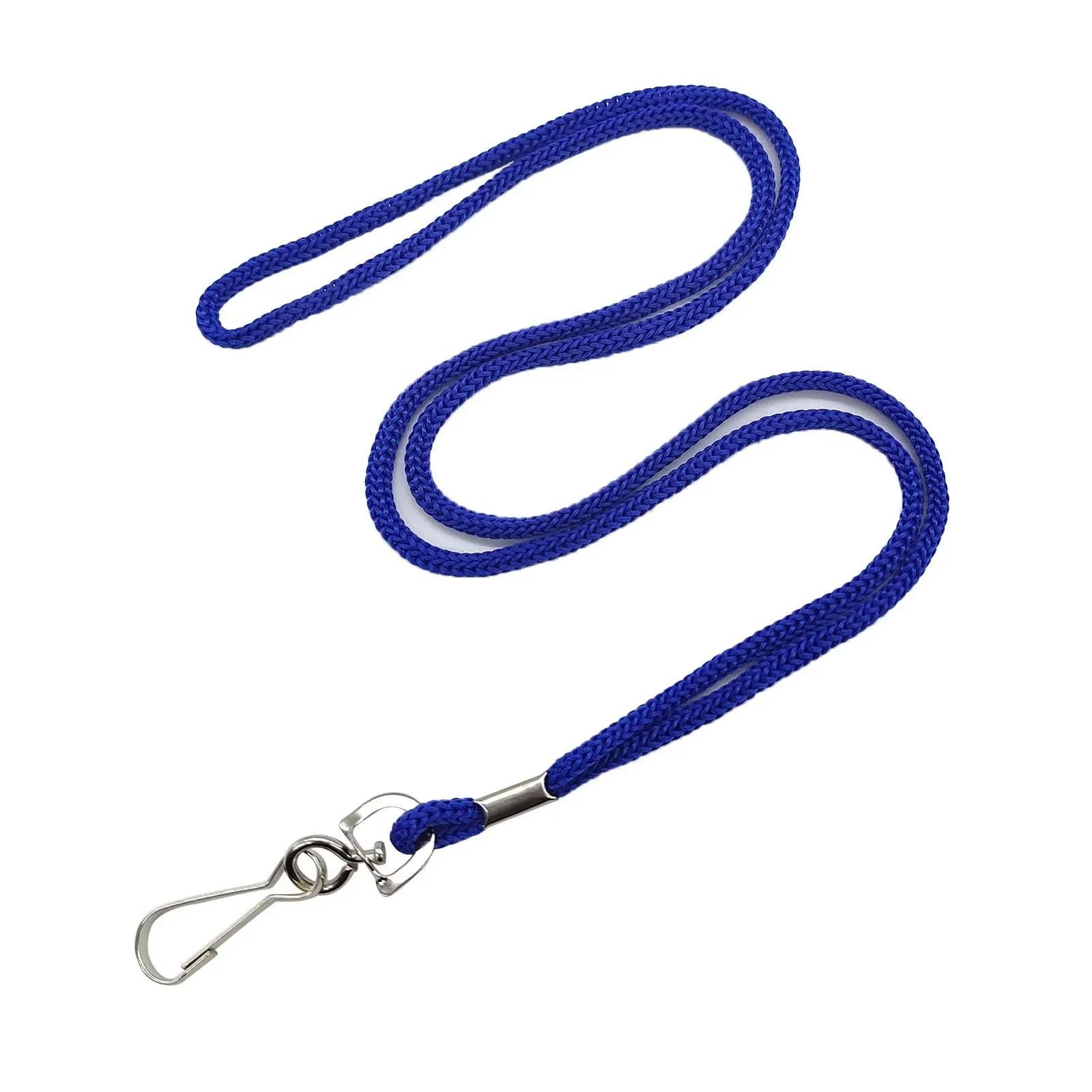 HOSL 100 Pack Badge Lanyards Office Lanyard ID Card Lanyards Business Card Lanyards Students Lanyards Employee Lanyards Round 36" With Swivel Hook (Blue)