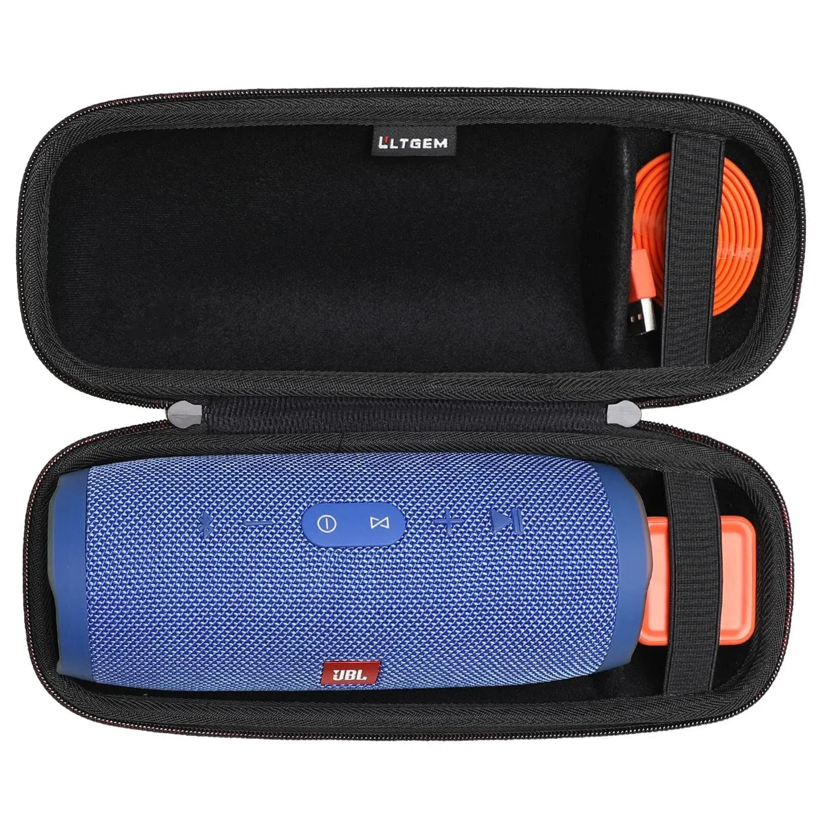 LTGEM Case for JBL Charge 3 Speaker Carrying Case Hard Storage Travel Protective Bag Fits Charger and USB Cable (Velvet Black)