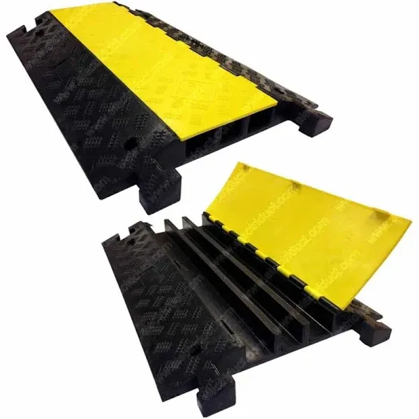 ELECTRIDUCT Cable Protector: 3 Channels, Hinged, 2 3/5 in Max Cable Dia, 23 in Wd, 3 in Ht, 36 in Lg