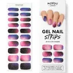 MOYOU LONDON Semi Cured Gel Nail Strips Flower 20 Pcs. UV Gel Nail Wraps for Salon-Quality Manicure, Easy to Apply, Trim, & Remove