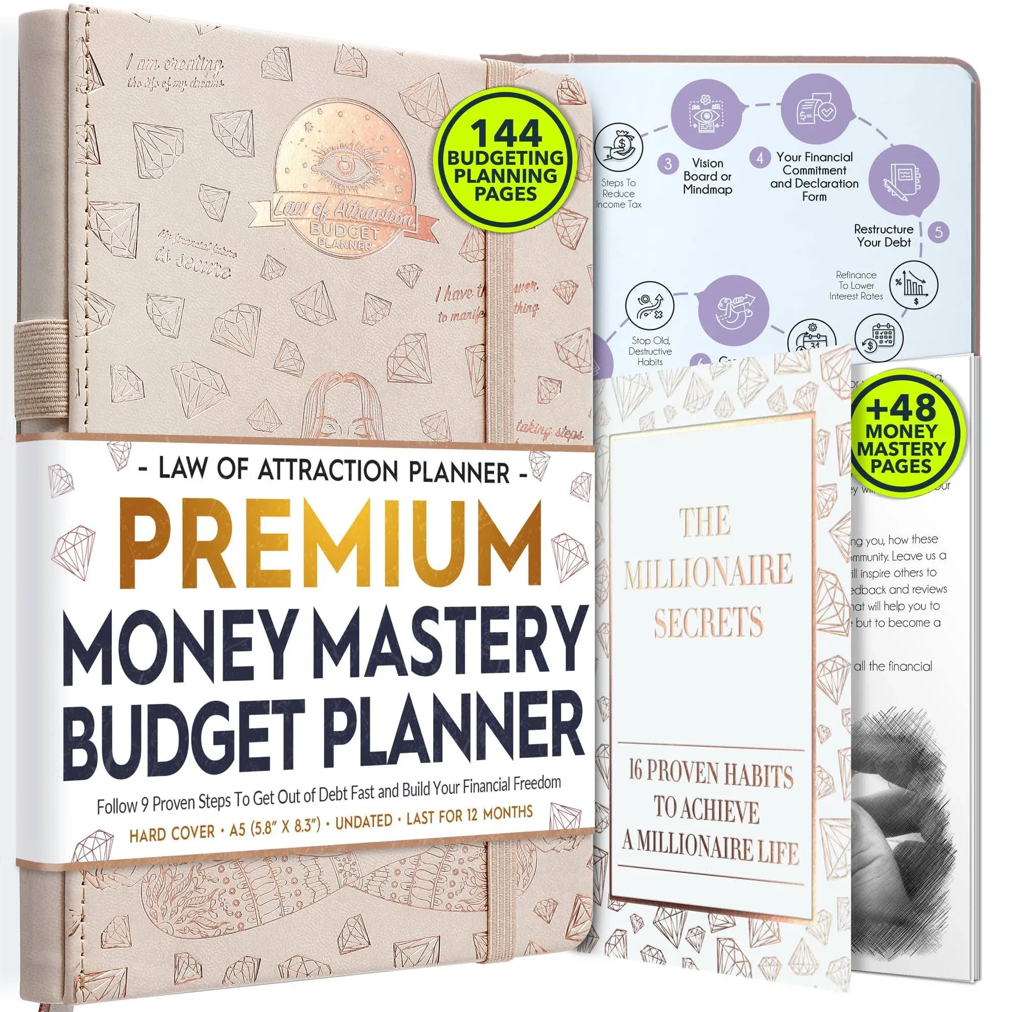 Financial Planner &amp; Monthly Budget Planner and Monthly Bill Organizer - 12 Month