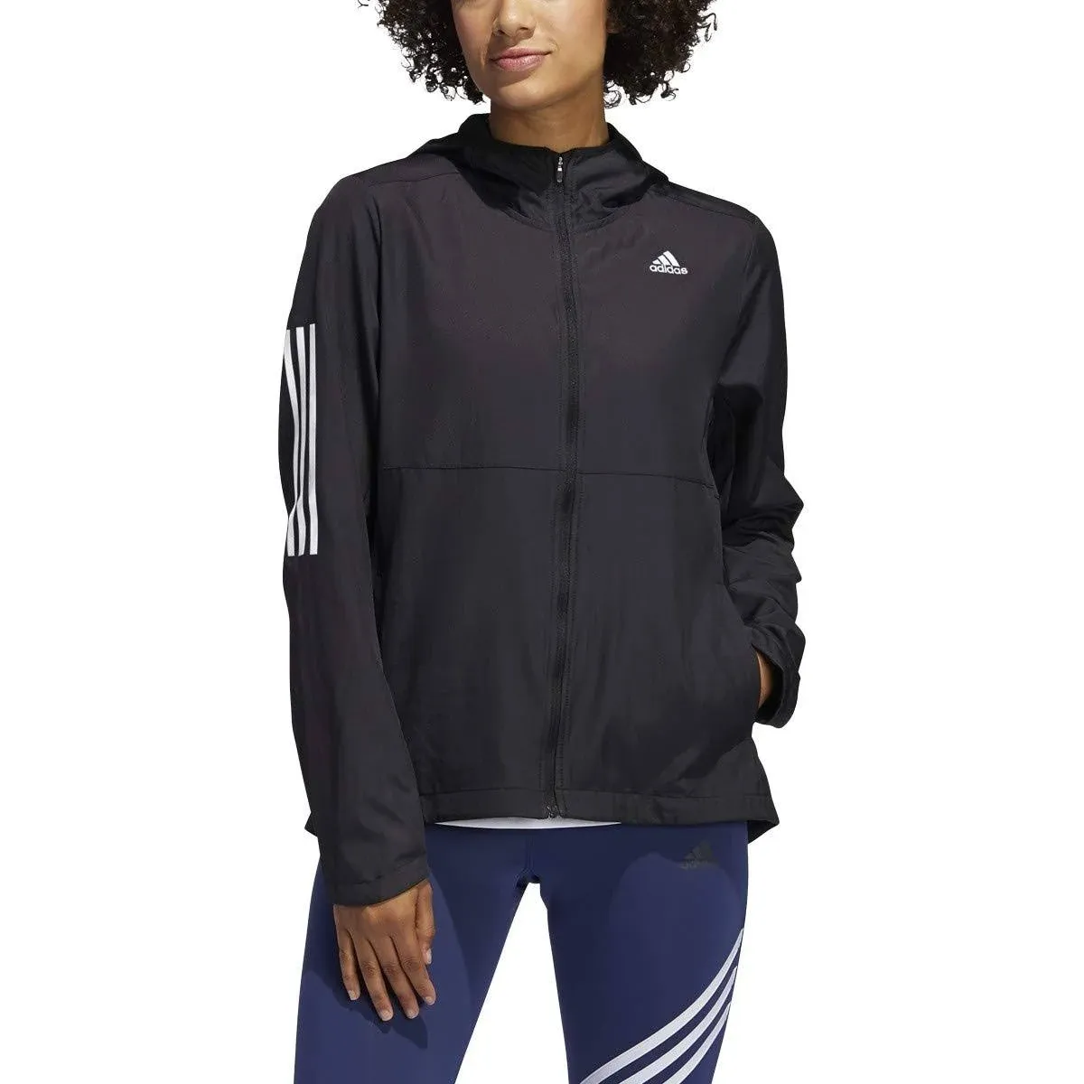 Adidas Own The Run Hooded Wind Jacket Black Xs Womens