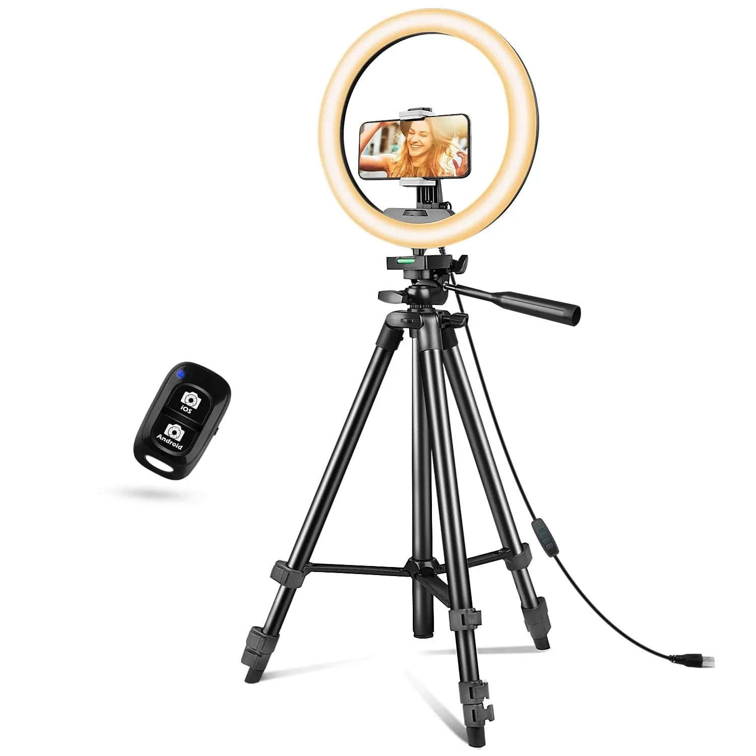 Sensyne 12'' Ring Light with Tripod Stand, LED Selfie Ring Light with Stand and Phone Holder for Photography/Recording/YouTube/TikTok, Compatible