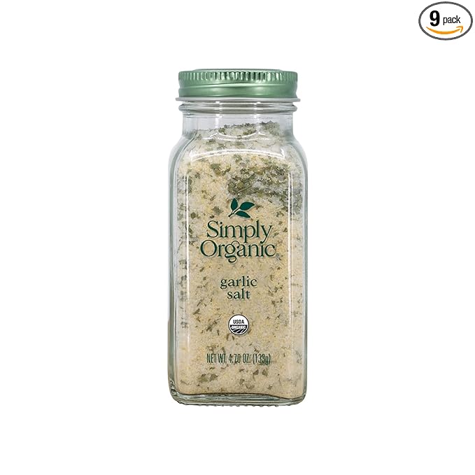 Simply Organic Garlic Salt, Certified Organic | 4.7 oz | Pack of 9