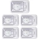 Leisure LED 5 Pack 12V Led RV Ceiling Dome Light RV Interior Lighting for Trailer Camper with Switch, Single Dome 300LM (Natural White 4000-4500K, 5-Pack)