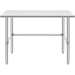 Hally Open Base Stainless Steel Table 24 x 60 Inches, NSF Commercial Heavy Duty Prep & Work Table with Galvanized Legs for Restaurant, Home and Hotel