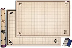 DND Battle Mat Ultimate 3 Pack Starter Set Accessory for RPG Role Playing Games 24" X 36" Ultradurable Non-Staining Dry/Wet Erase Premium Vinyl Battle Grid Series 1