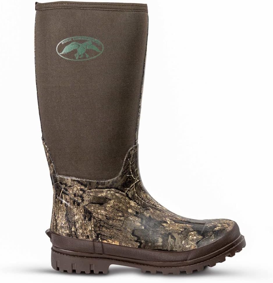 Duck Commander Rubber Men’s Hunting Boot, Canteen/Realtree Timber, Size 11