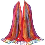 Neelamvar Colorful flowers Jacquard cotton pashmina Women Wrap Shawl tassels Scarves