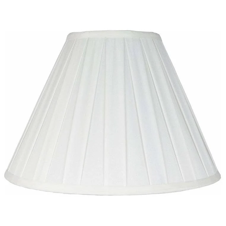 Empire Box Pleat Lamp Shade, 8&#034; Top, 16&#034; Bottom, 11&#034; Slant Off White