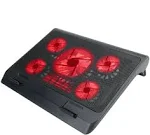 ENHANCE ENGXC10100RDEW Gaming Laptop Cooling Pad Stand - 5 Fans - Adjustable Fan Speed - 2 x USB 2.0 Ports - 17 Inch Laptops - Red