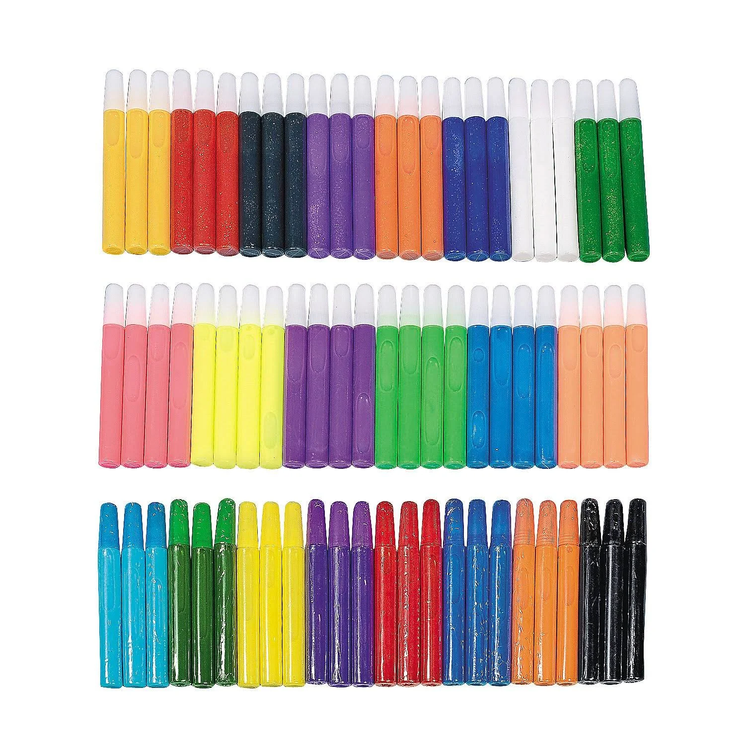 Fun Express Suncatcher Paint Pens Bulk Kit - VBS Vacation Bible School Supplies/Decor - 24 Colors, Set of 72 Markers - DIY for Kids and Classroom Supplies