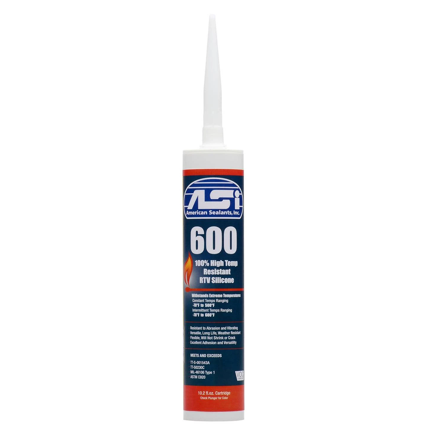 ASI 600 High Temperature RTV Silicone Sealant 10.2 oz