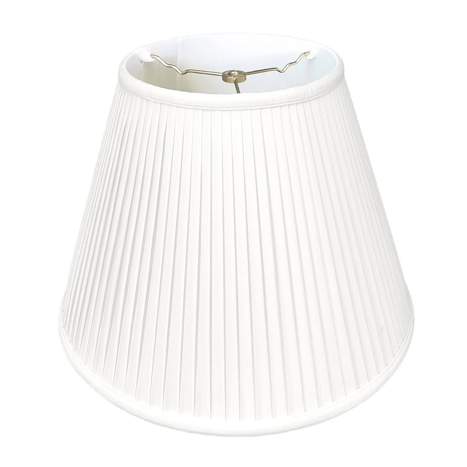 Royal Designs Deep Empire Side Pleat Basic Lamp Shade, White, 8" x 14" x 11, BS-728-14WH