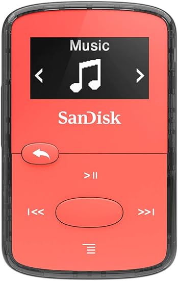 SanDisk 8GB Clip Jam MP3 Player, Red - microSD card slot and FM Radio - SDMX26-008G-G46R