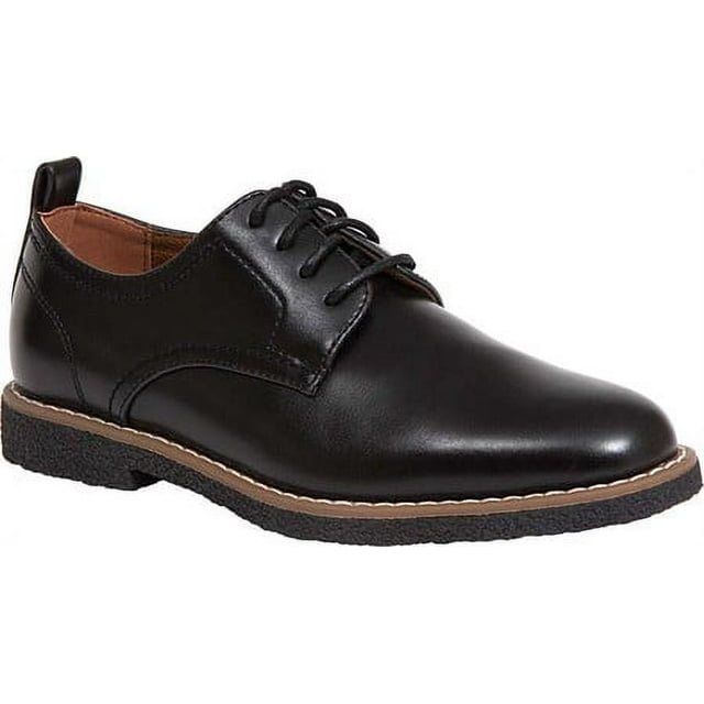 Boys' Deer Stags Zander Plain Toe Oxford Black/Black Simulated Leather 1.5 M