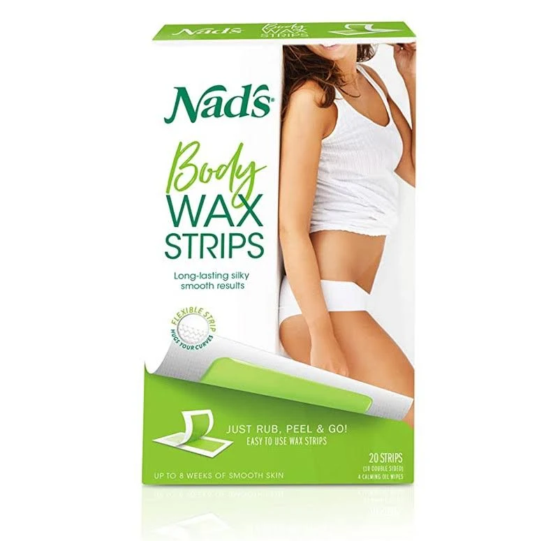 Nad&#039;s Body Wax Strips Hair Removal For Women All Skin Types, 20 Waxing Strips +