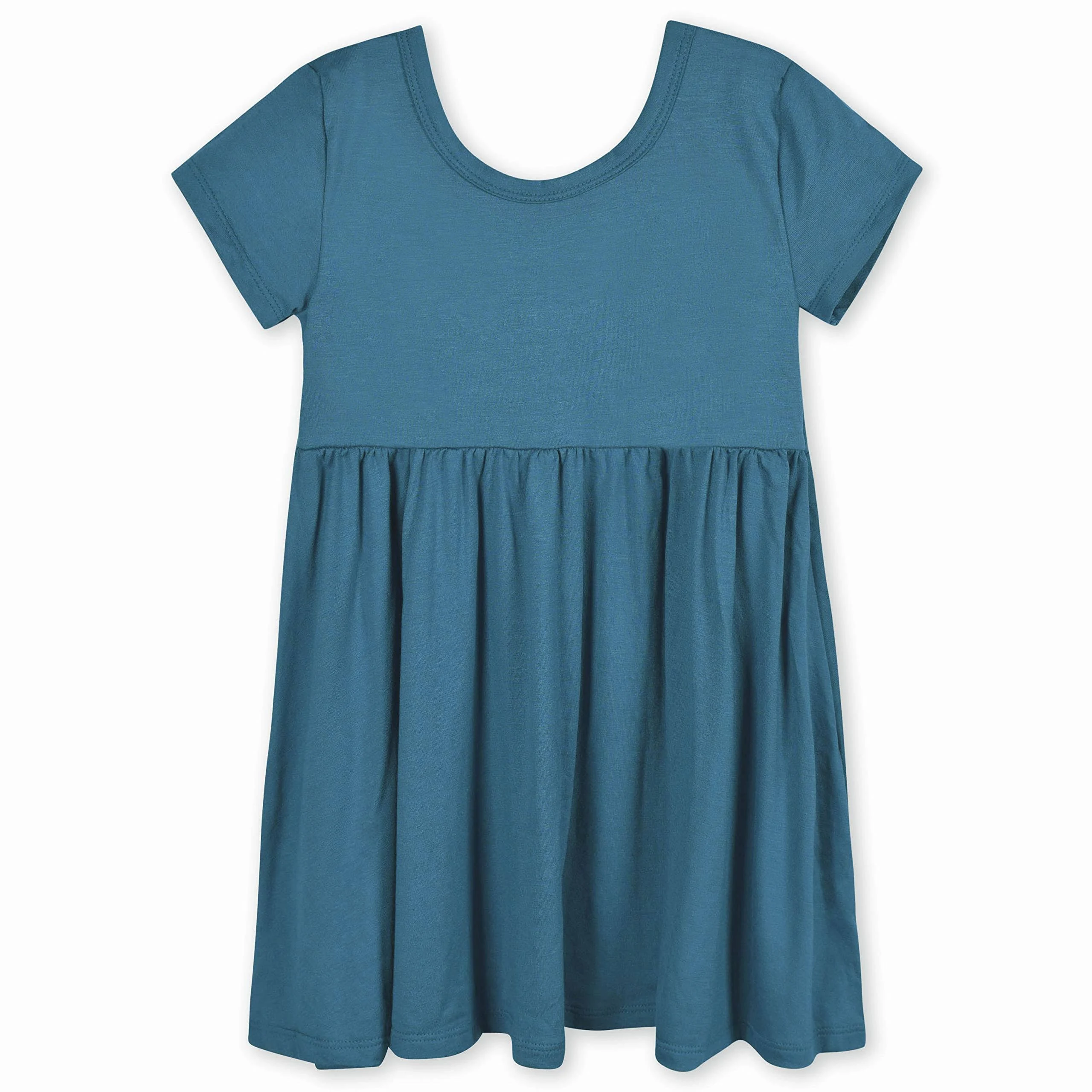 Gerber Baby Girls' Toddler Buttery-Soft Short Sleeve Twirl Dress with Viscose Made with Eucalyptus