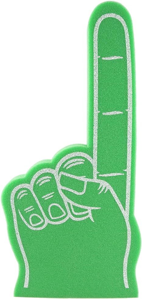 Giant Foam Finger 18 Inch- Number 1 DIY Blank Foam Hand for All Occasions - Cheerleading for Sports - Exciting Vibrant Colors use as Celebration Pom Poms- Great for Athletics Local Sport Events Games