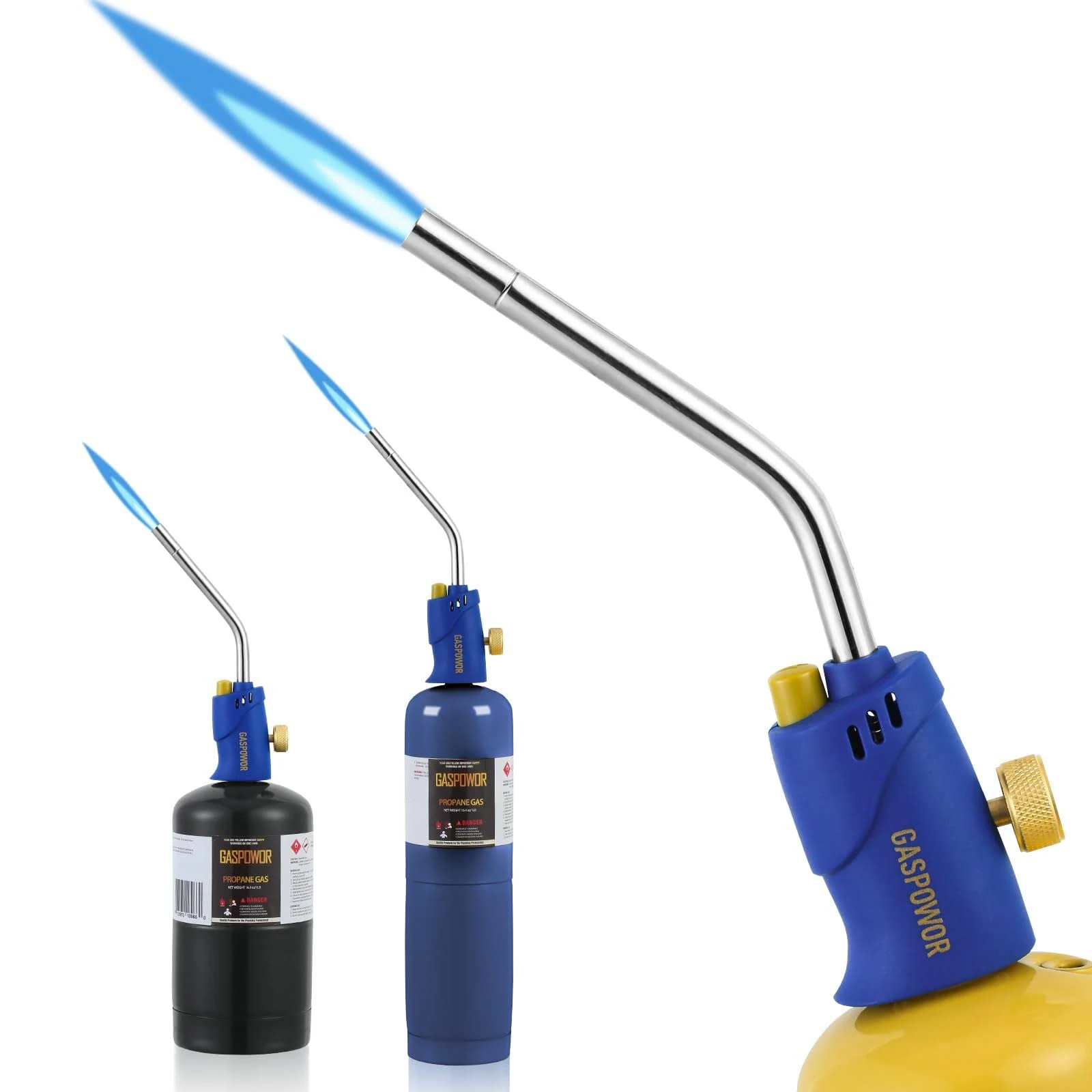 GASPOWOR Propane Torch Head with Igniter, Trigger Start Gas Torch Head for Propane, Map Pro Torch, Welding Torch,turbo Torch Kit, Soldering Torch