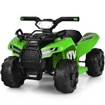 Costzon Kids ATV, 6V Battery Powered Electric Vehicle Four Wheeler Quad w/Storage Basket, Headlight, Horn, Music, MP3 & USB, Toddler 4 Wheeler Ride on Car Toy for Boys Girls 18-36 Months (Green)