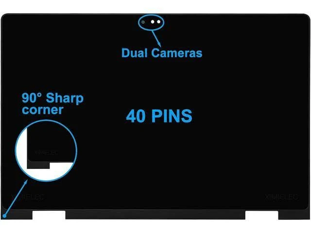 15.6" Screen Replacement for Dell Inspiron 15 5568 i5568 5578 i5578 5579 P58F P58F001 YM0K7 0YM0K7 0079Y 00079Y LCD Touch Screen 40 pins FHD 1920x1080 Digitizer Assembly (Dual Cameras)