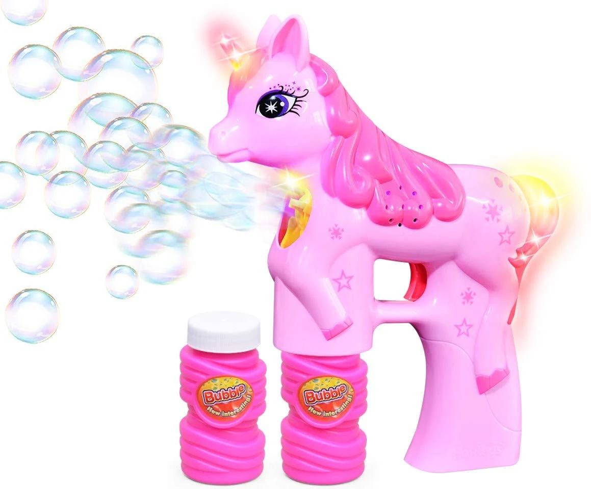 Unicorn Bubble Gun Bubble Blaster Toy for Party Favors Parent-Friendly Sound-Free ...