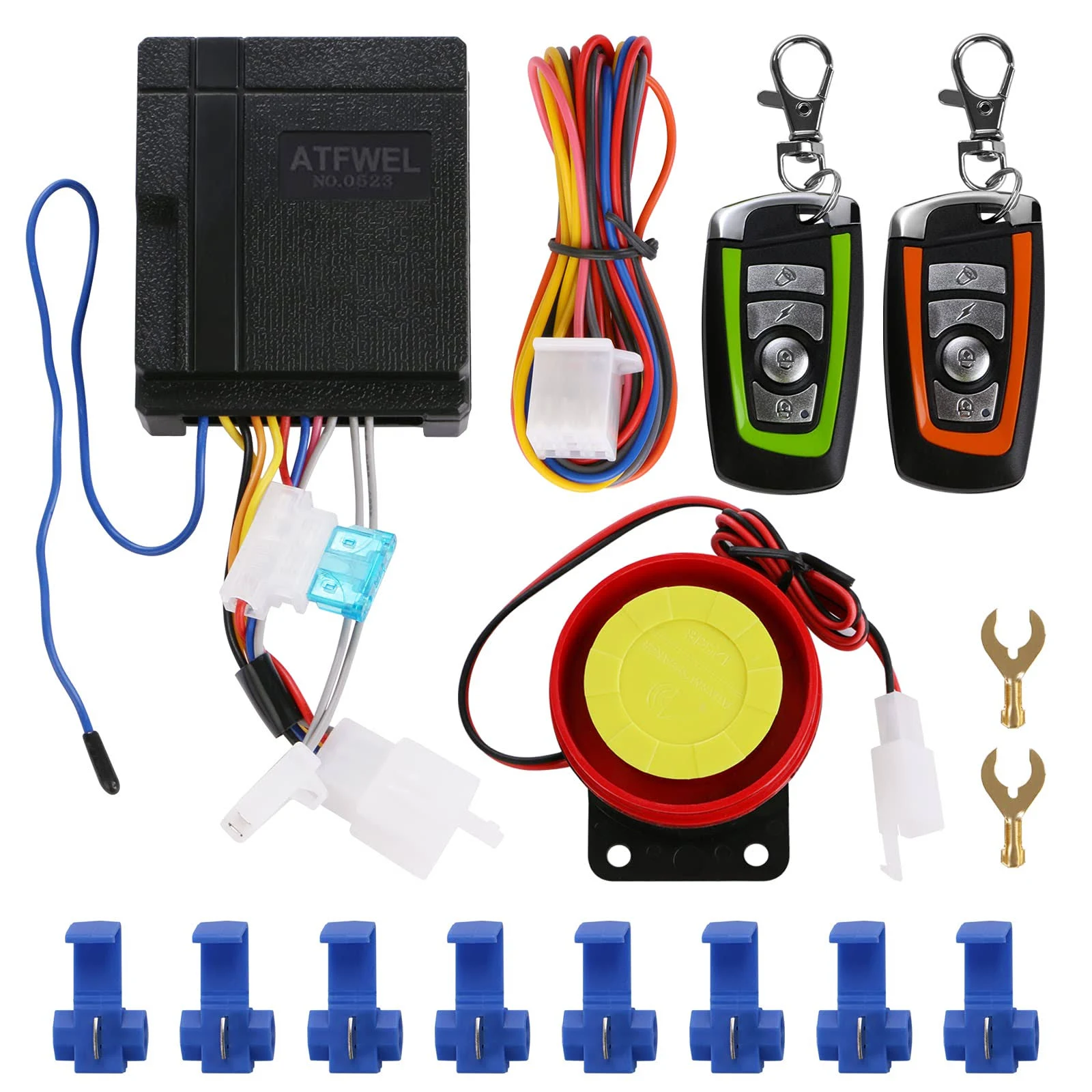 Waterproof Motorcycle Alarm System 12V Motorcycle Anti-Theft Alarm Security System Remote Control Horn Alarm Warner Adjustable 5 Sensitivity Levels