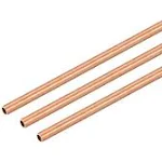 uxcell Copper Round Tube, 2mm OD 0.2mm Wall Thickness 300mm Long Straight Pipe Tubing 3 Pcs