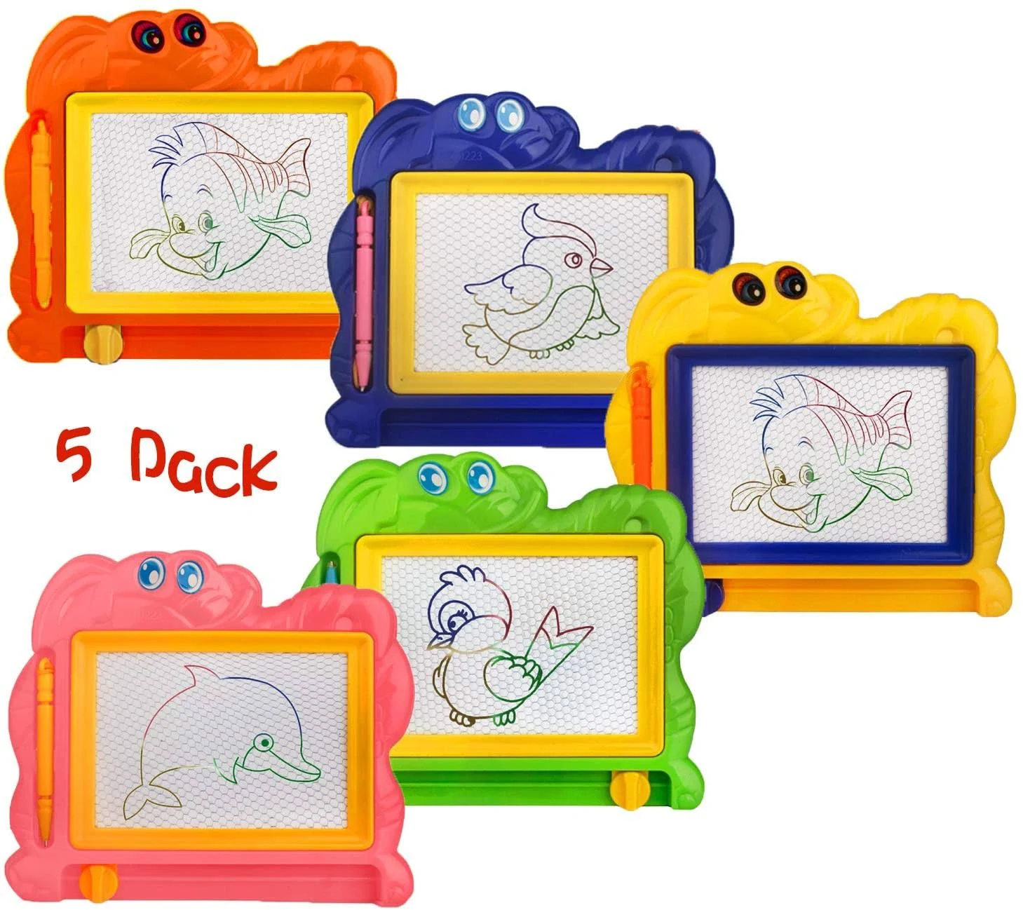 Hymaz 5 Pcs Mini Magnetic Drawing Board for Kids,Colorful Doodle Drawing Board for Toddlers 1-3, Erasable Doodle Board Tablet Writing Pad for Boys Girls Classroom Rewards Party Favors Bag Stuffers