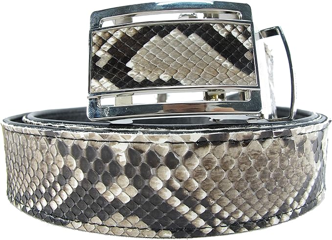 PELGIO Genuine Cobra Snake Skin Leather Auto Locking Men&#039;s Belt