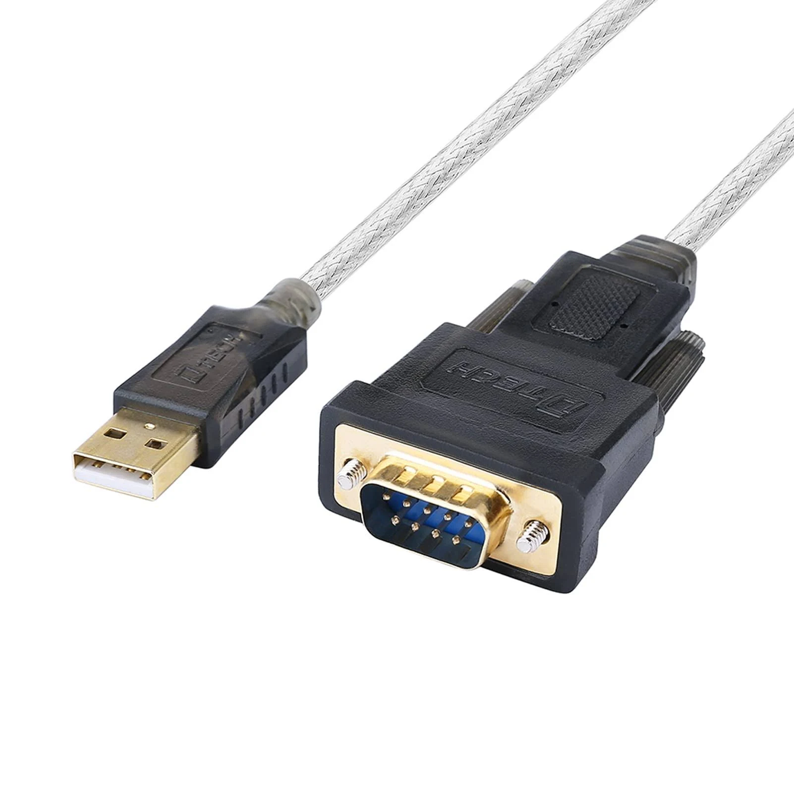 DTech Serial Cable to USB Adapter DB9 Male RS232 Port Supports Windows 11 10 8 7 Mac (6 Feet, PL2303)