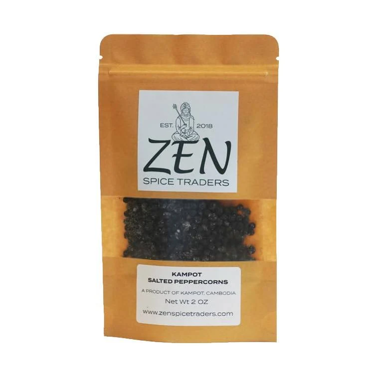 Salted Kampot Fresh Peppercorns | Zen Spice Traders | 2 Ounce Pack of 1