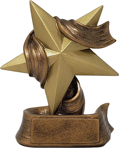 Star Trophy Gold Star Award Employee Superstar Recognition 5 inch Tall